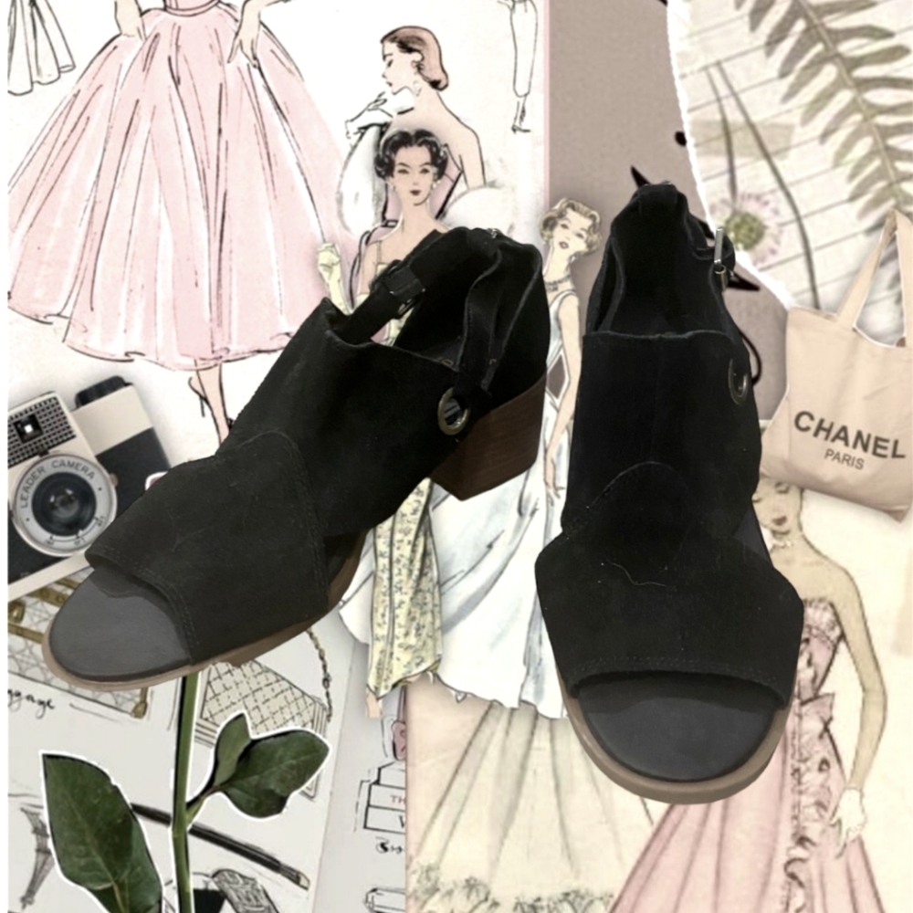 Black suede ankle sandals by UGG